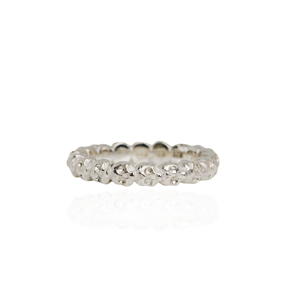 The Band of Skulls Ring in Silver