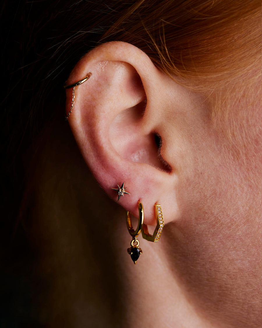 The 14kt Gold Stoned Star Stud Top