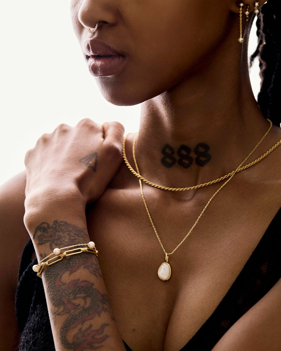 The Golden Five Pearl Bracelet