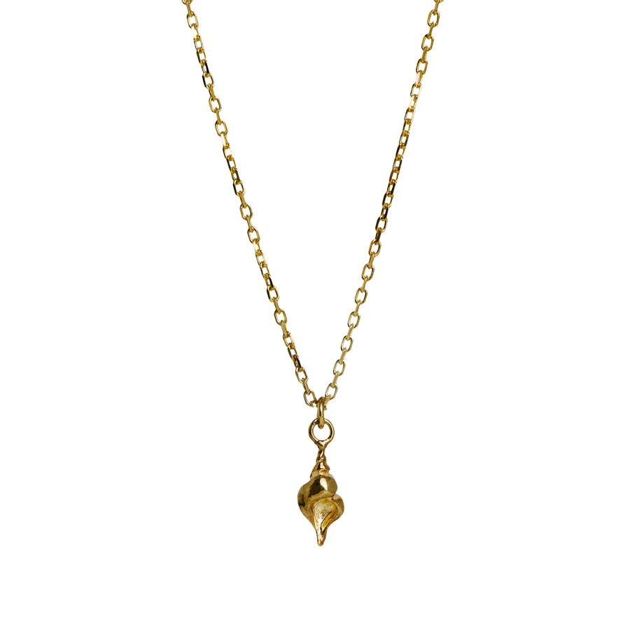 The Petite Tulip Shell Necklace in Gold Vermeil