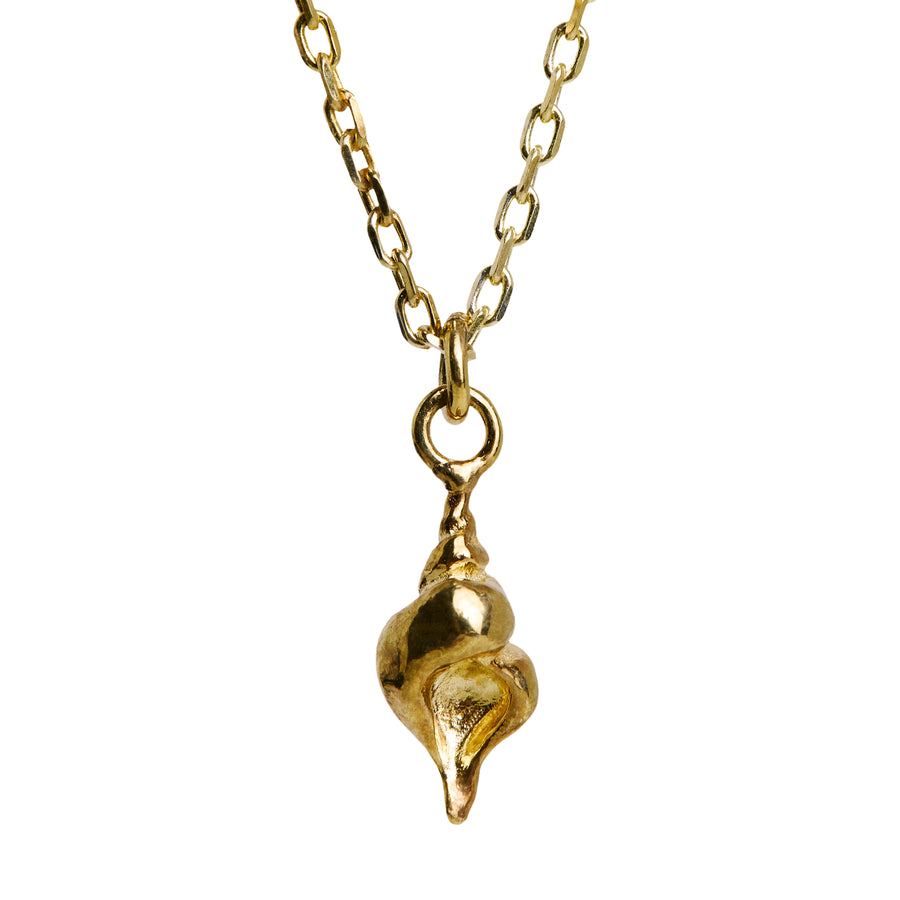The Petite Tulip Shell Necklace in Gold Vermeil