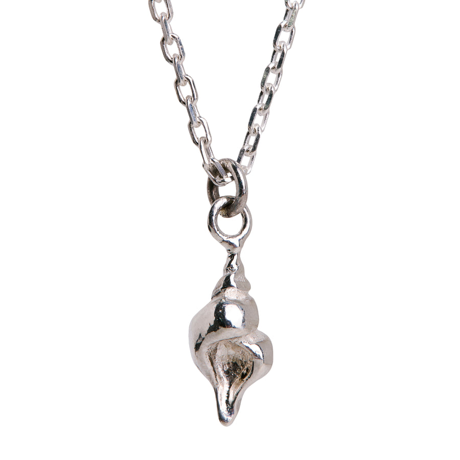 The Petite Tulip Shell Necklace in Silver