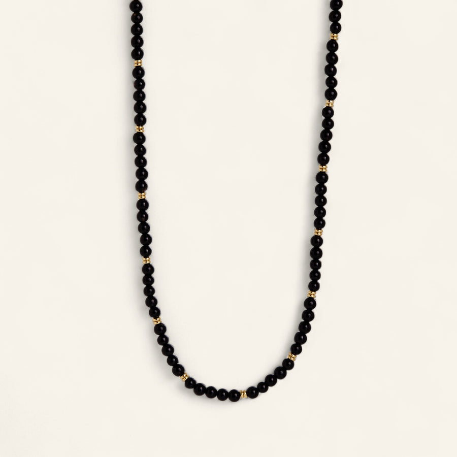 The Black Onyx Beaded Necklace
