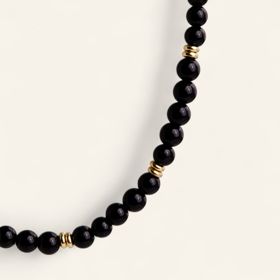 The Black Onyx Beaded Necklace