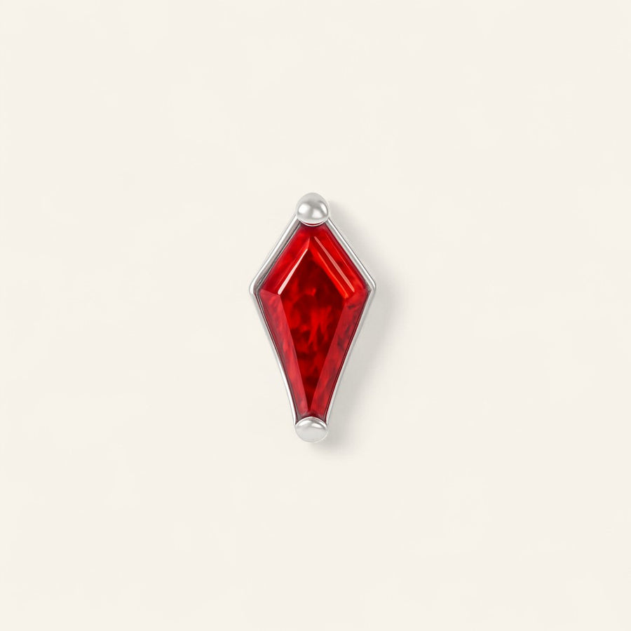 The Titanium Red CZ Kite Stud Top