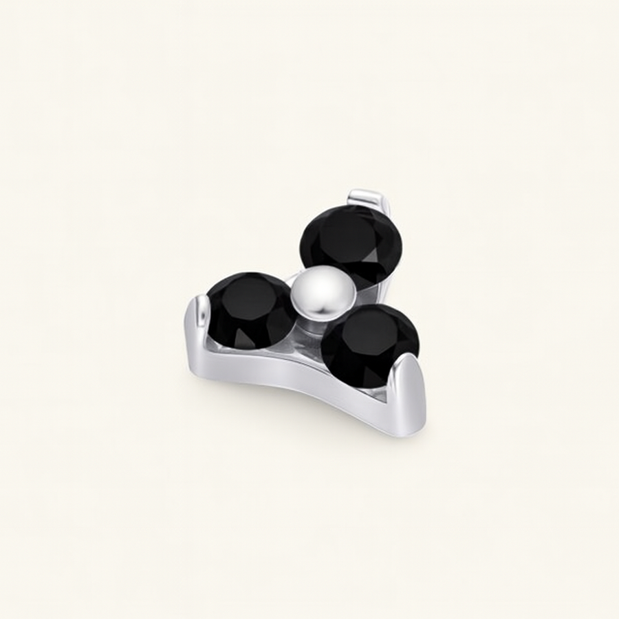 The Titanium Tri CZ Stud Top -Threaded