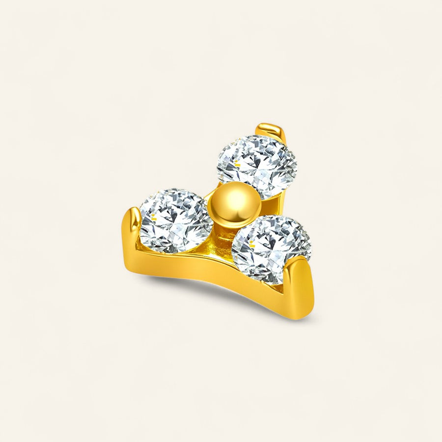The PVD Tri CZ Stud Top