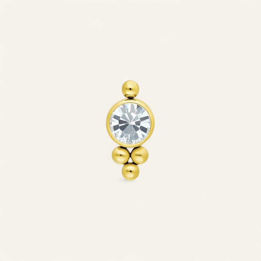 The PVD Balled Bezel CZ Stud Top