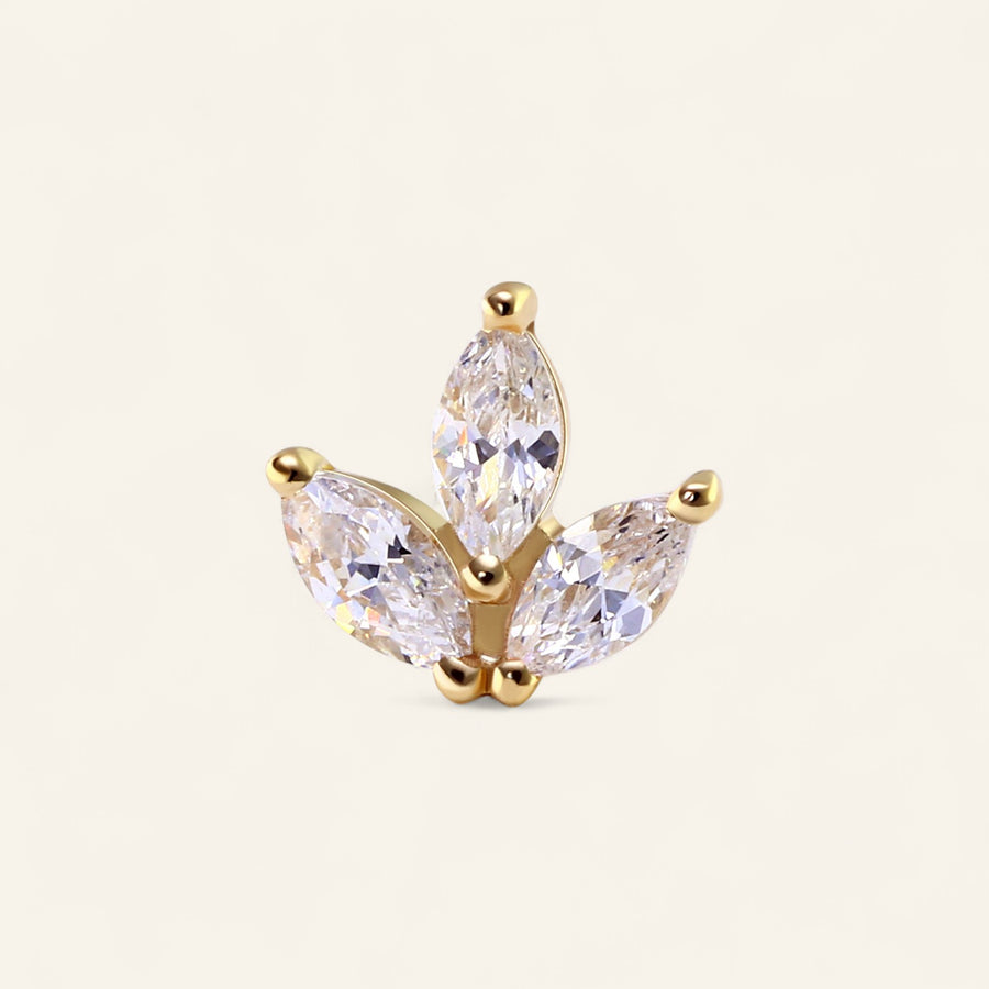 The 14kt Gold Lotus Stud Top