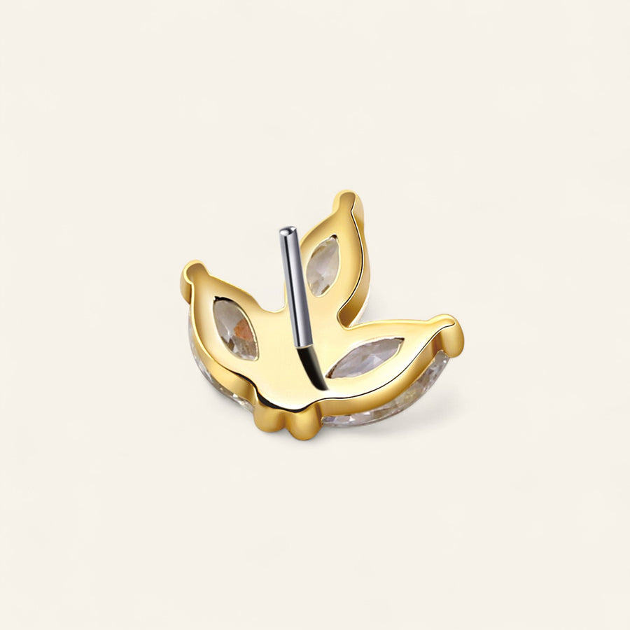 The 14kt Gold Lotus Stud Top