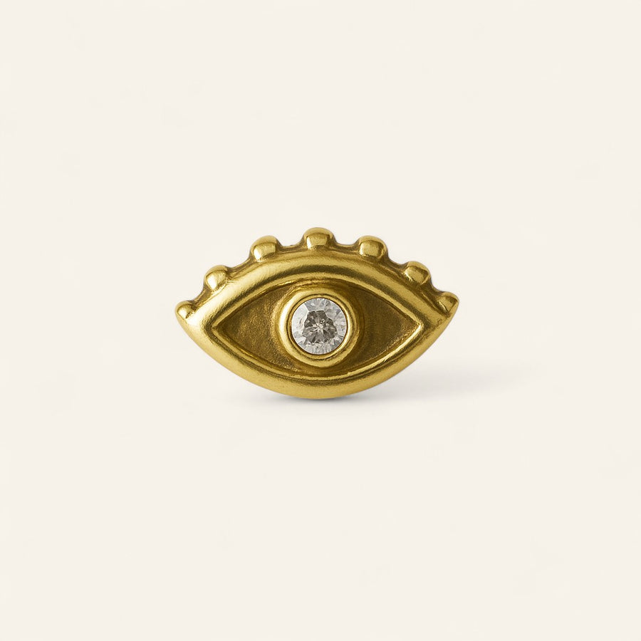 The 14kt Mini Ornate Evil Eye Top (Wink)