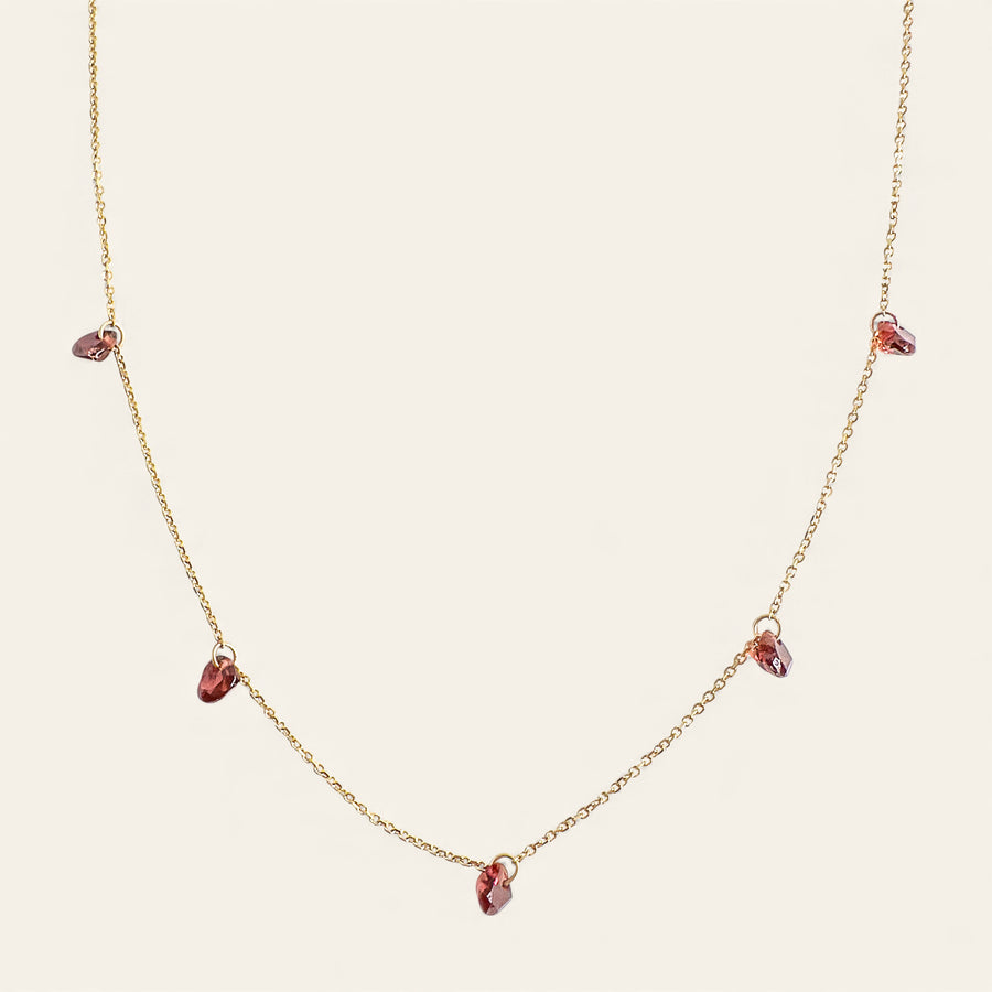 The 5x Garnet Heart Choker