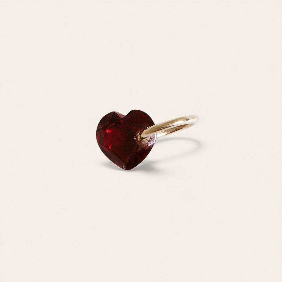 The Garnet Heart Charm