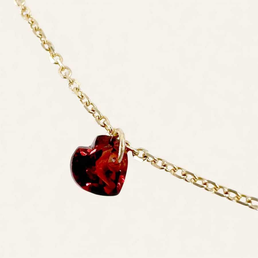 The 5x Garnet Heart Choker