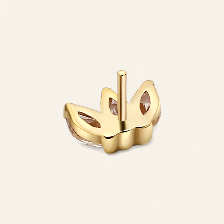 The 14kt Gold Tri Marquise CZ Stud Top