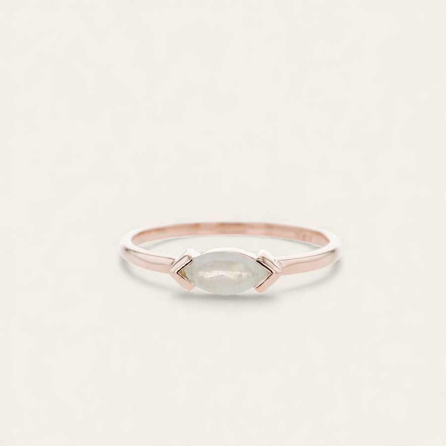 The Marquise Moonstone Stacker in 9kt Rose Gold - 50%