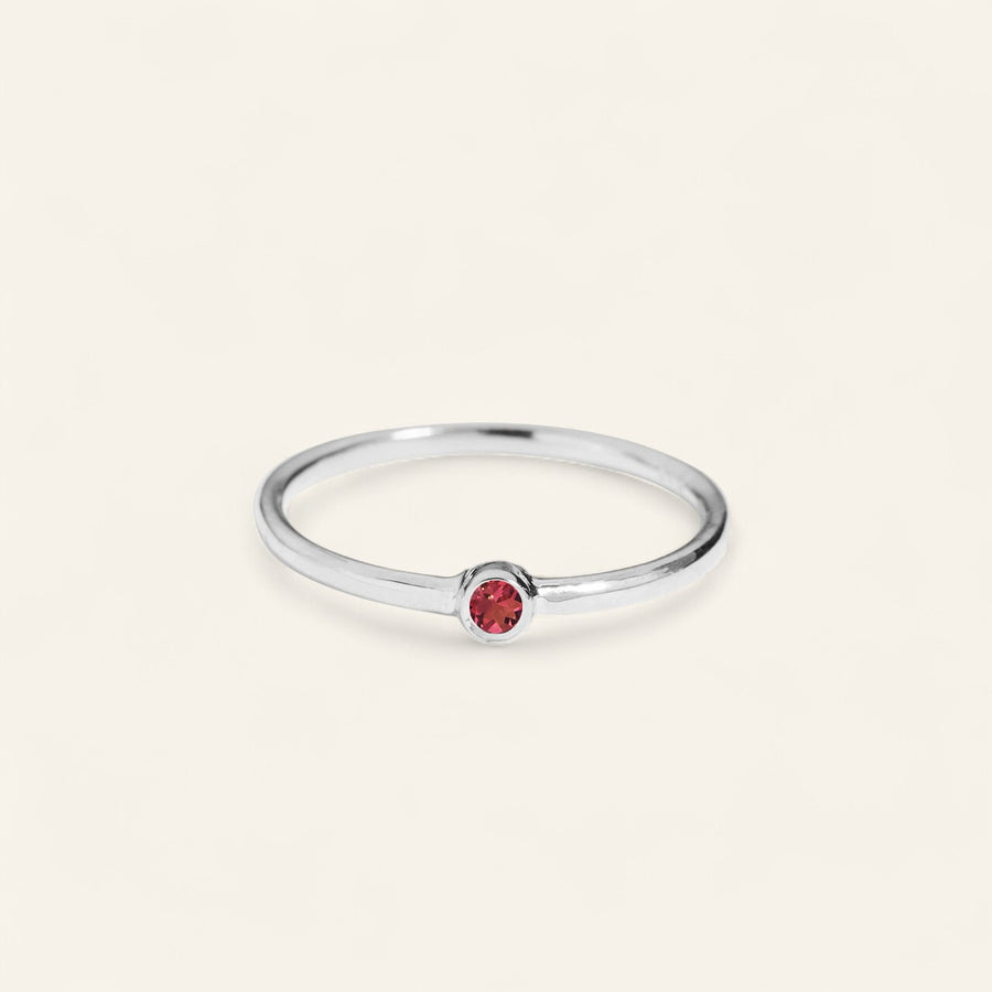 The Mini Stone Stacker Ring in Silver