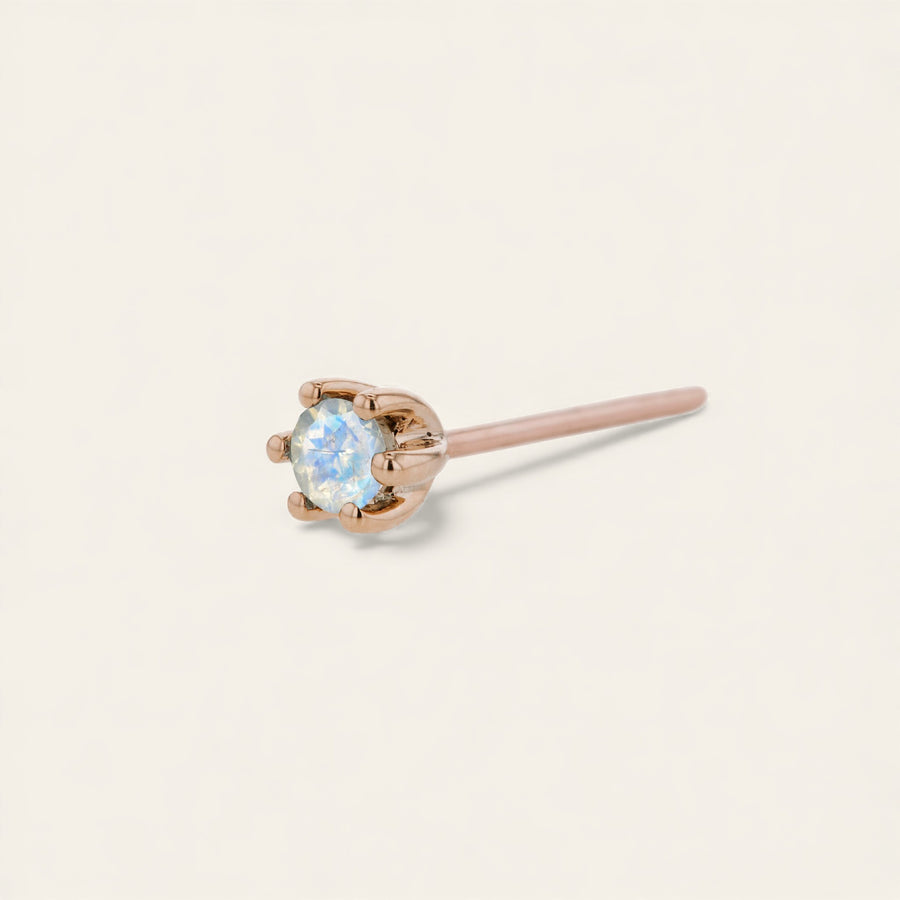The Mini Prong Stud 9kt Rose Gold Black Diamond