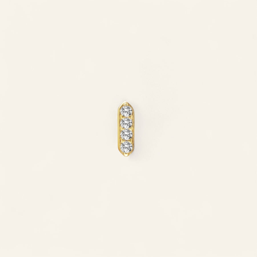 The Petite Golden CZ Bar Stud