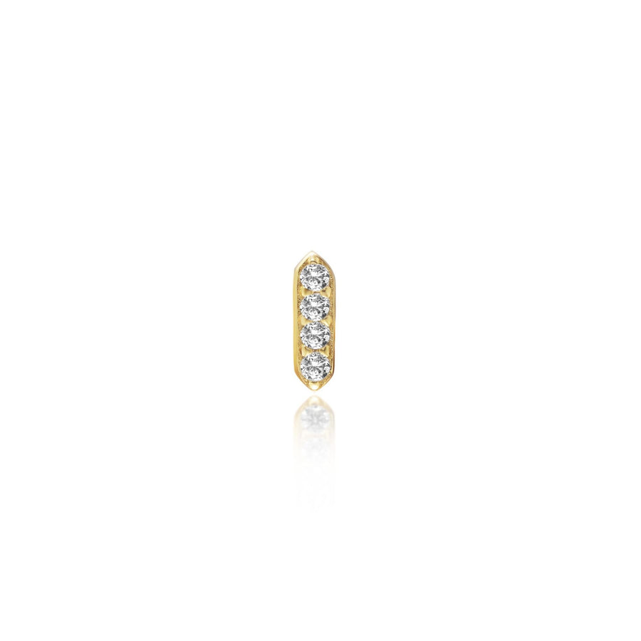 The Petite Golden CZ Bar Stud