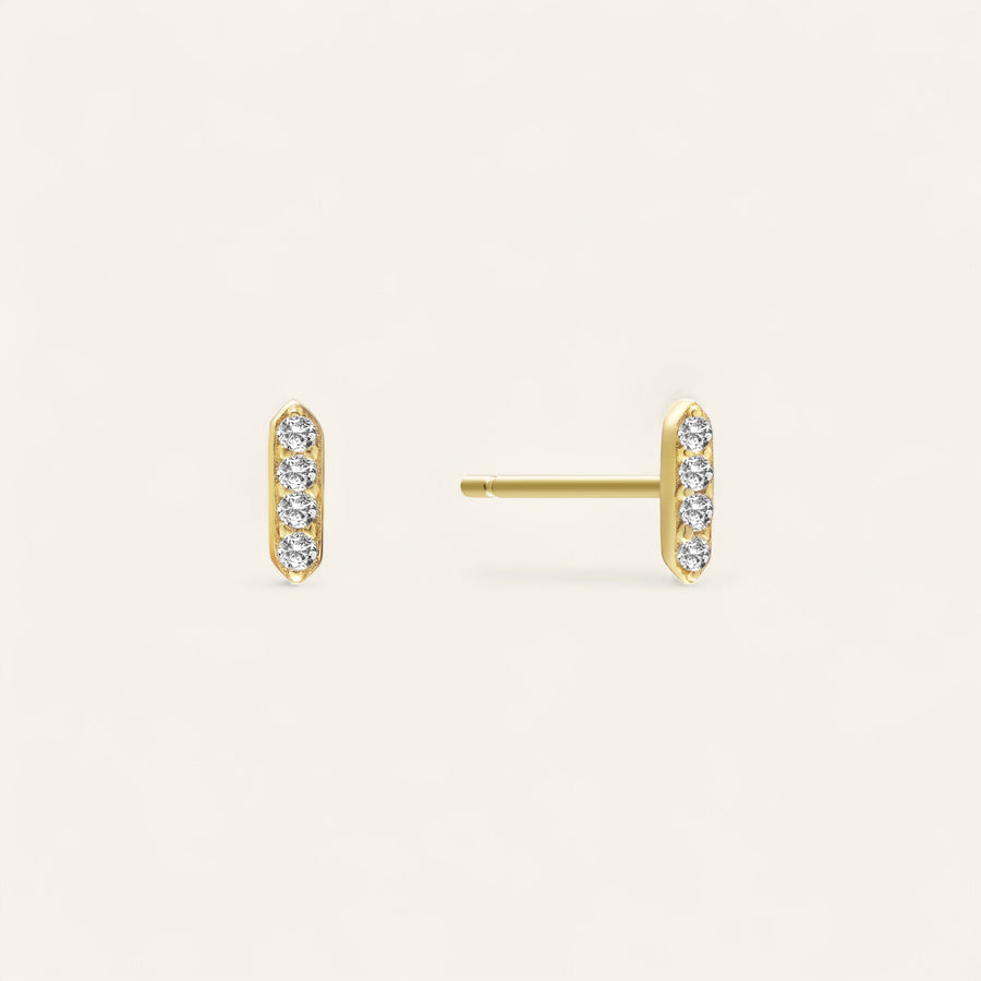 The Petite Golden CZ Bar Stud