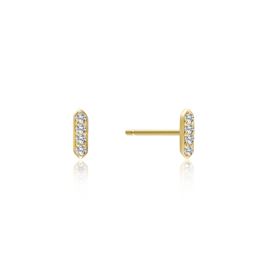 The Petite Golden CZ Bar Stud