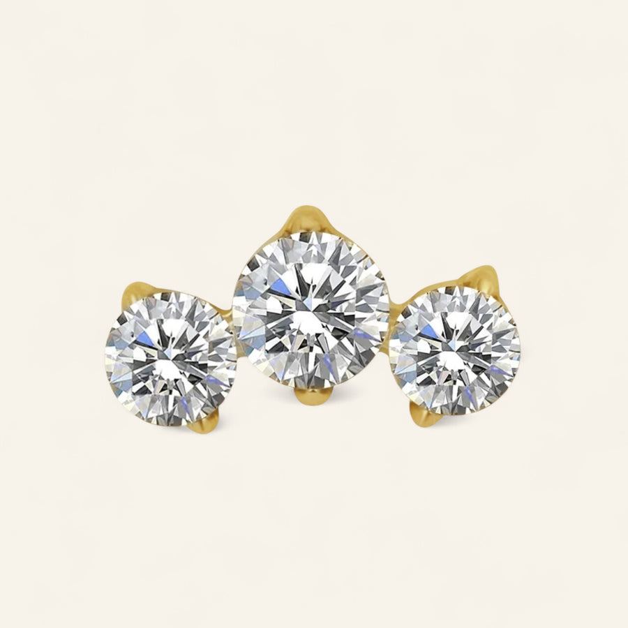The PVD Trio Bezel CZ Stud Top