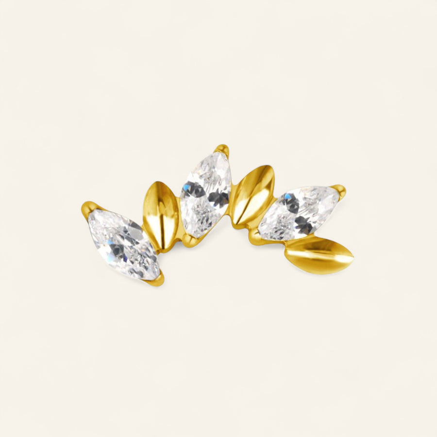 The PVD Oscillating Marquise Cluster Stud Top