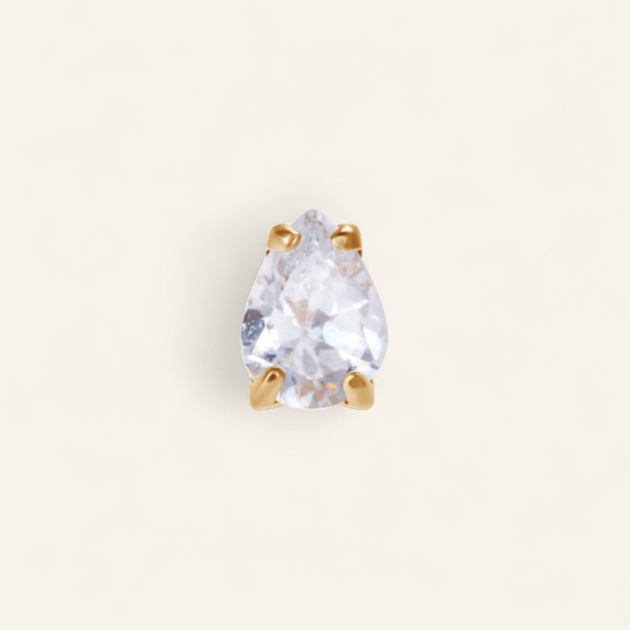 The PVD Refined Tear Drop CZ Stud Top
