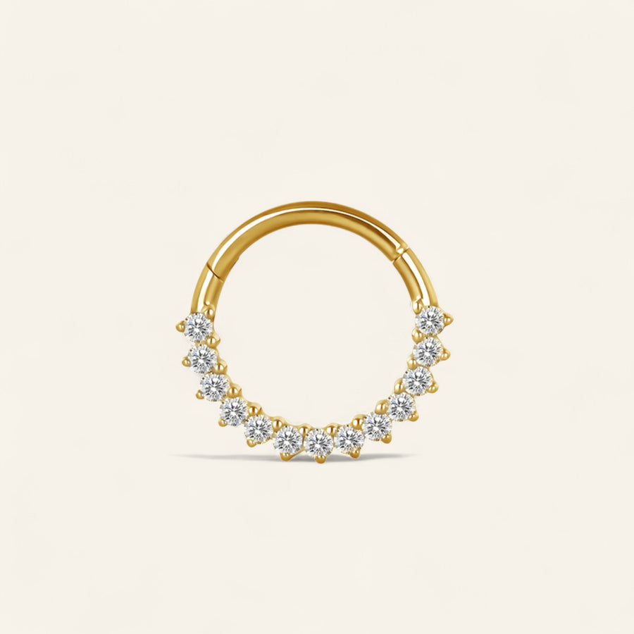 The PVD Prong Set CZ Hoop Clicker