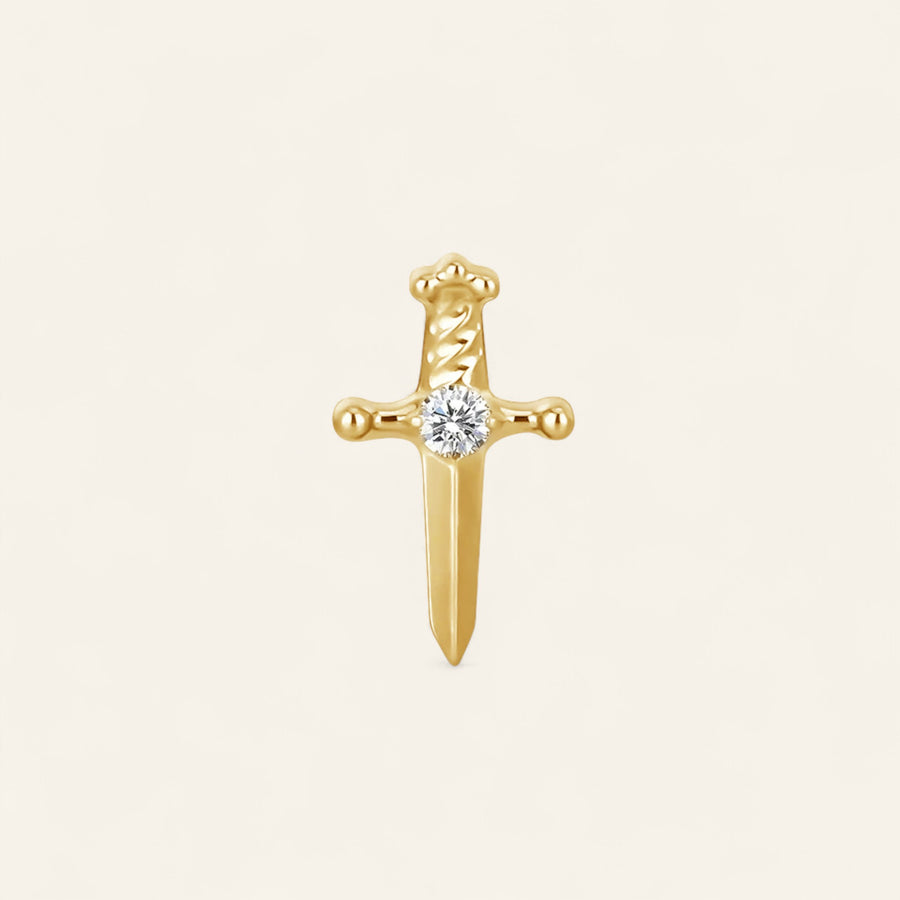 The PVD Stoned Dagger CZ Stud Top