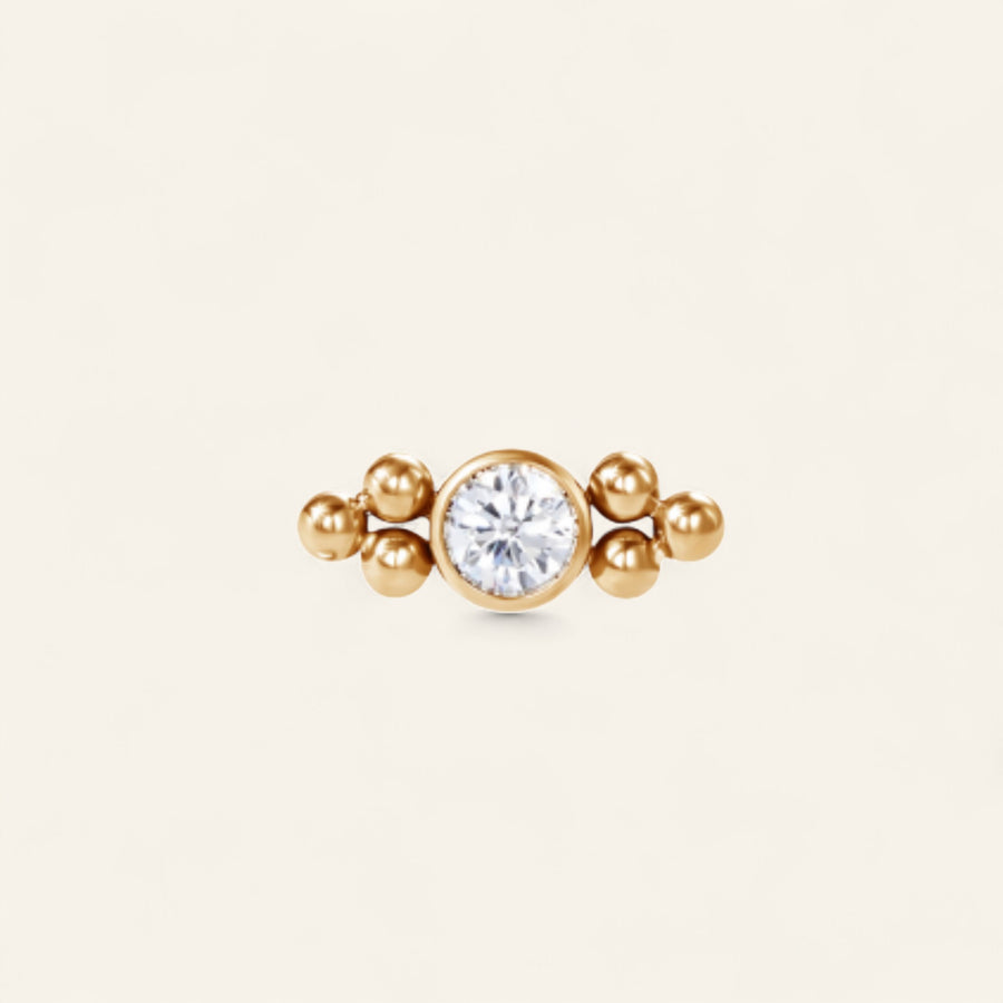 The PVD Trio Bezel CZ Stud Top
