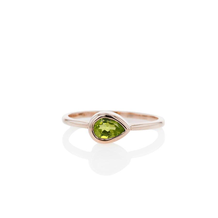 The 6x4 Pear Stacker Ring in 9kt Gold
