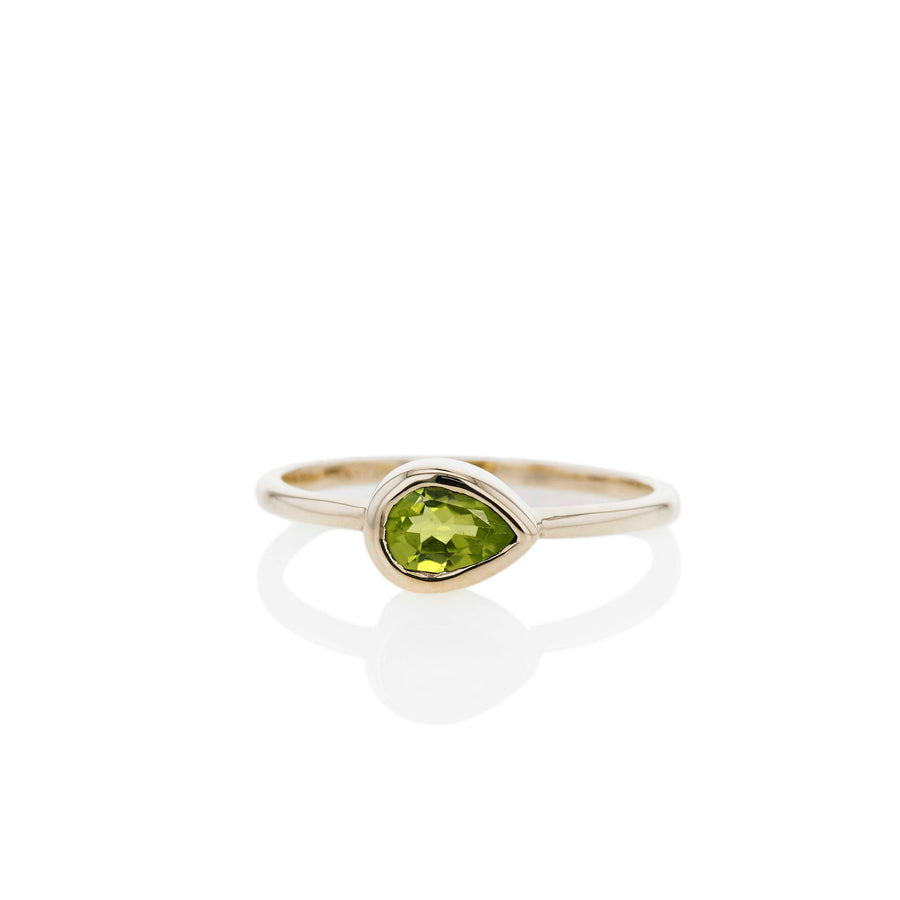 The 6x4 Pear Stacker Ring in 9kt Gold