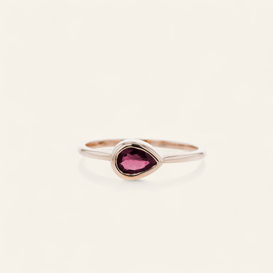 The 6x4 Pear Stacker Ring in 9kt Gold