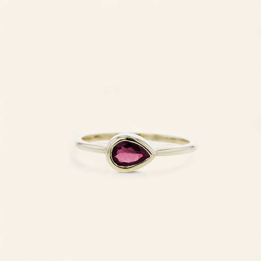 The 6x4 Pear Stacker Ring in 9kt Gold