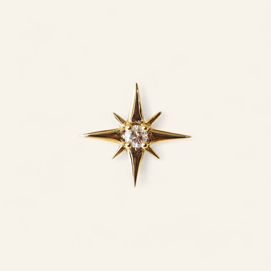 The 14kt Gold Stoned Star Stud Top