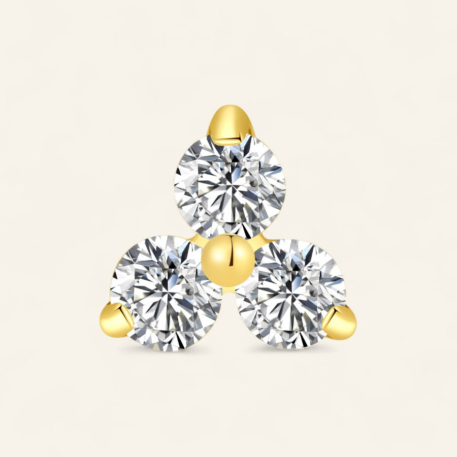 The PVD Tri Lab-Grown Diamond Stud Top