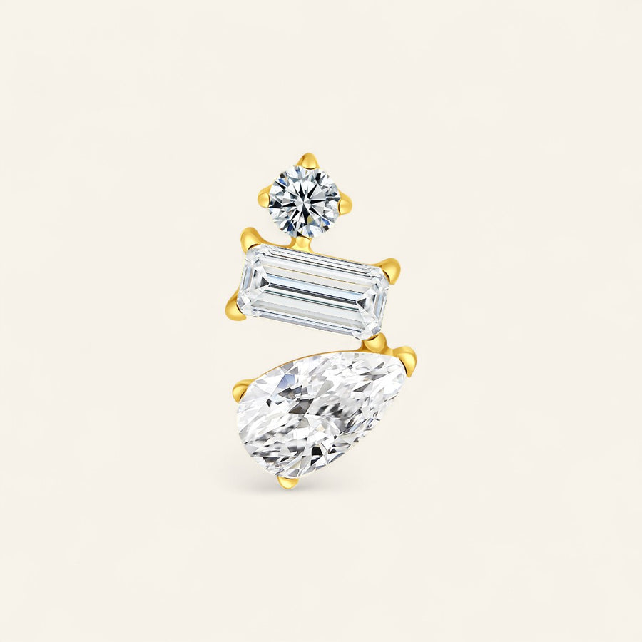 The PVD Cascading CZ Stud Top