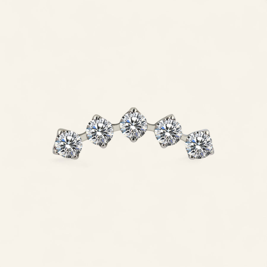 The Titanium 5 Stone CZ Stud Top