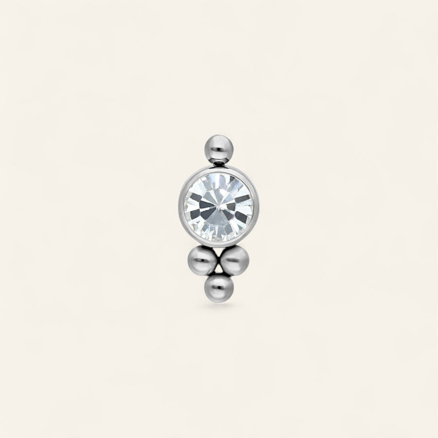 The Titanium Balled Bezel Stud Top