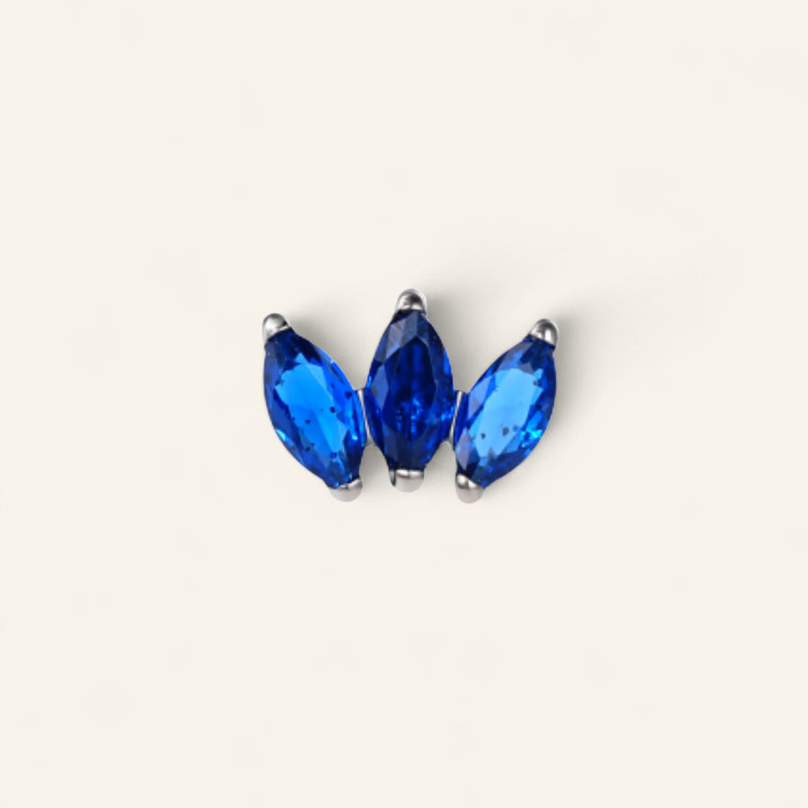 The Titanium Blue CZ Fan Marquise Stud Top