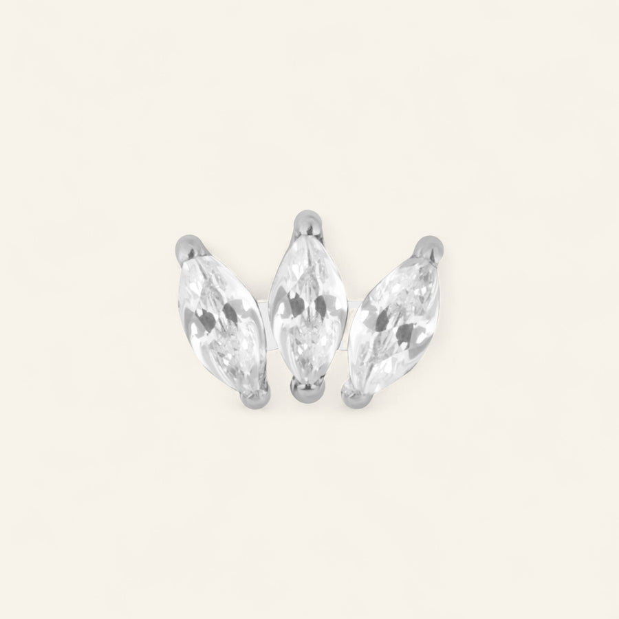 The Titanium Tri CZ Fan Marquise Stud Top