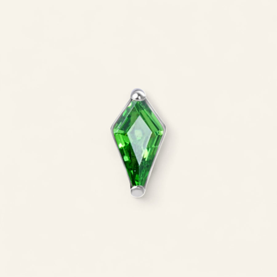 The Titanium Green CZ Kite Stud Top