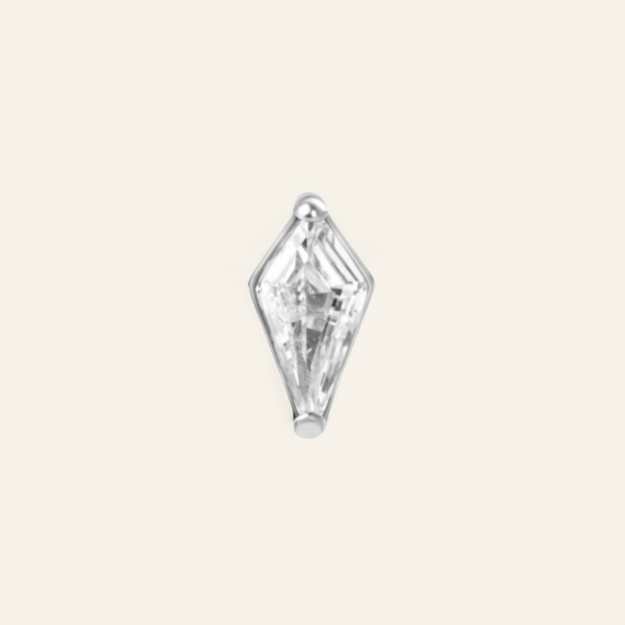 The Titanium CZ Kite Shape Bezel Stud Top