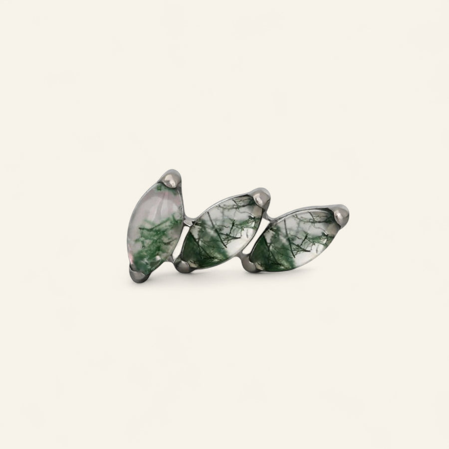 The Titanium Moss Agate Flowing Stud Top