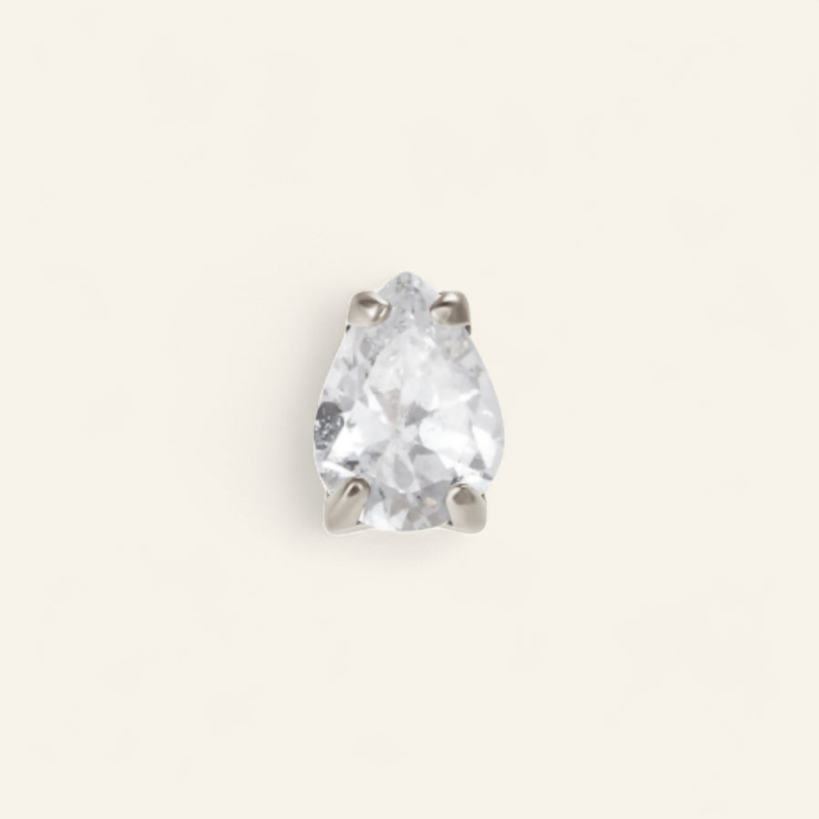 The Titanium CZ Tear Drop Stud Top