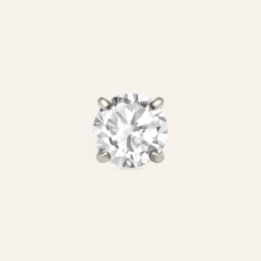 The Titanium 2.5mm Prong CZ Stud Top - Threadless