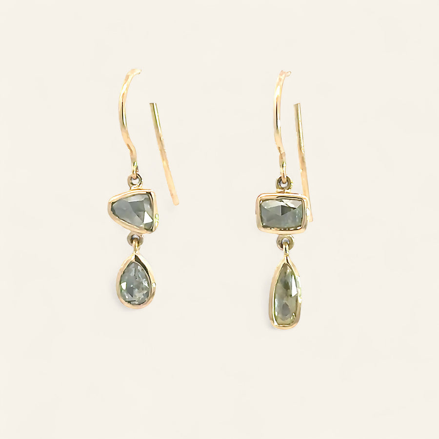 The Dancing Rose Cut Diamond Earrings - No 1
