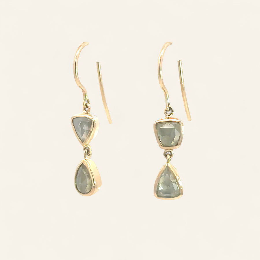 The Dancing Rose Cut Diamond Earrings - No 2